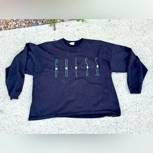 VTG Guess Sweatshirt OSFA Black Crew 80s Pullover 1989 Georges Marciano
